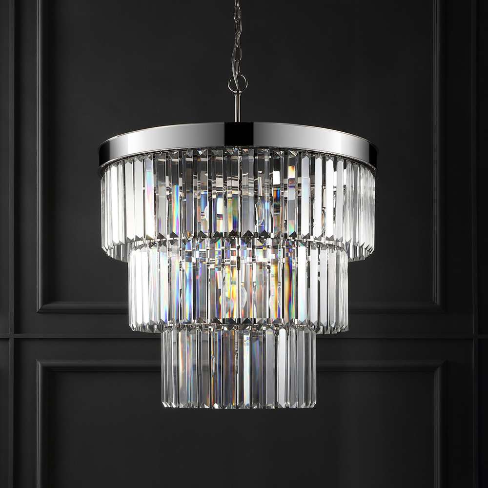 Safavieh - Couture - Coulette 3 Tier Crystal Chandelier - Nickle - CTL1007B veiw 1