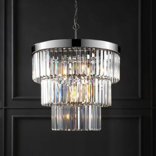 Safavieh - Couture - Coulette 3 Tier Crystal Chandelier - Nickle - CTL1007B veiw 2