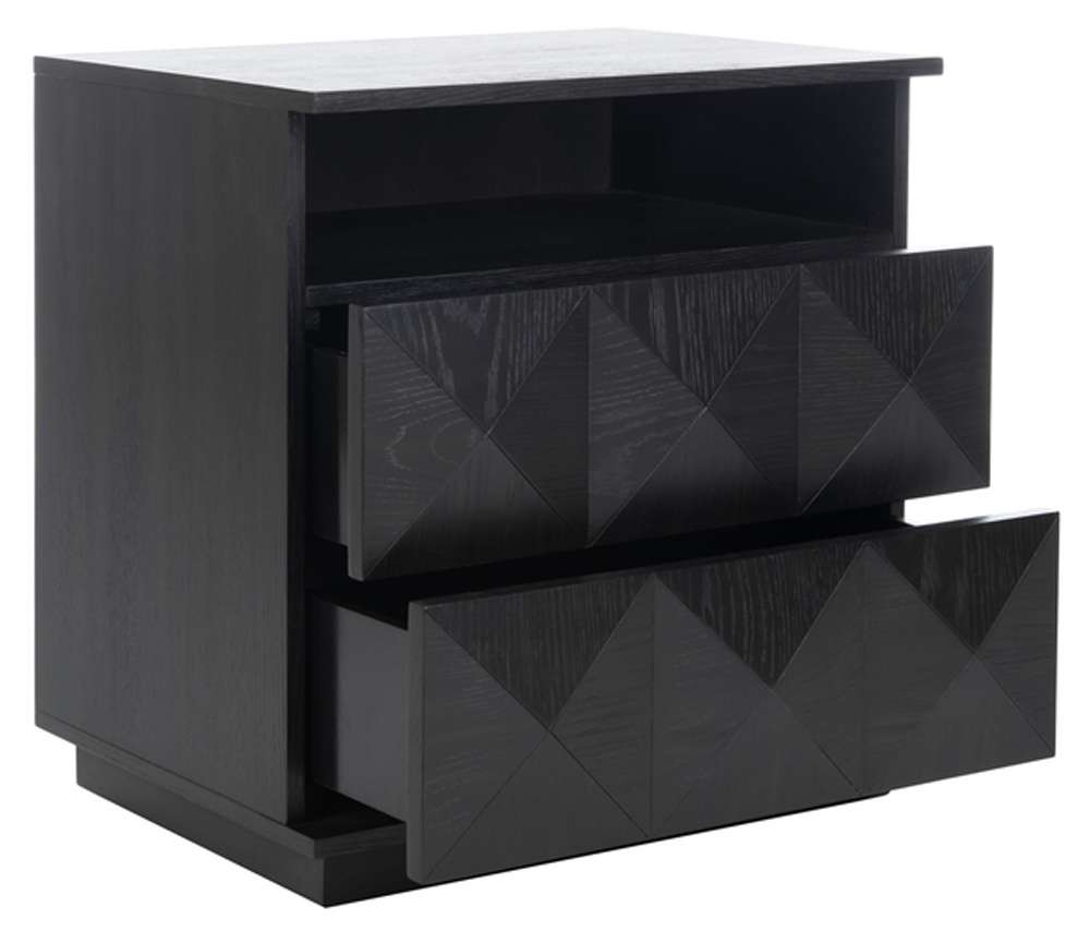 Safavieh - Couture - Patty 2 Drawer Nightstand - Black - SFV7207A view 3