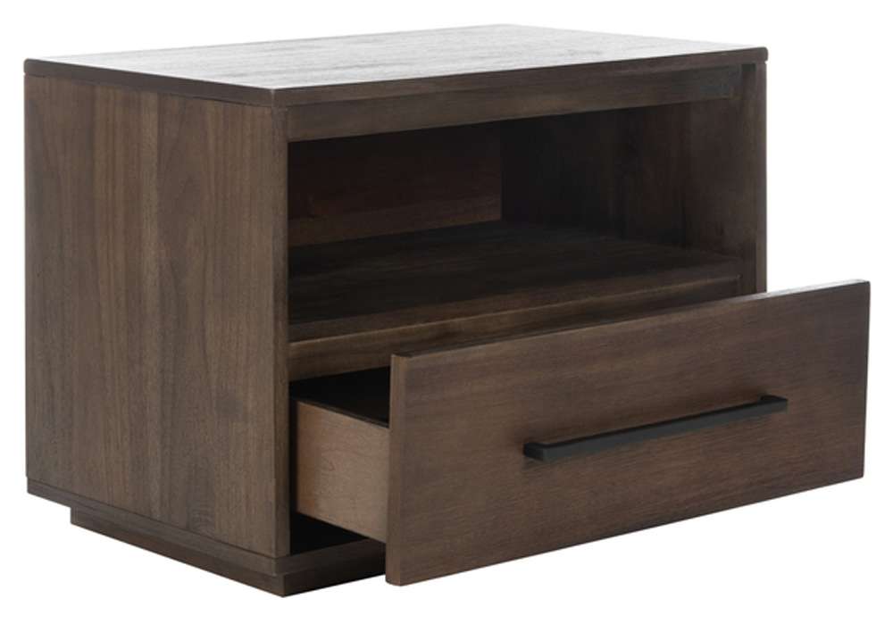 Safavieh - Couture - Poesy 1 Drawer Nightstand - Dark Chocolate - SFV7200A view 2