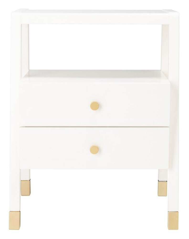 Safavieh - Cove 2 Drw 1 Shlf Accent Table - White - Gold - ACC6602B veiw 1