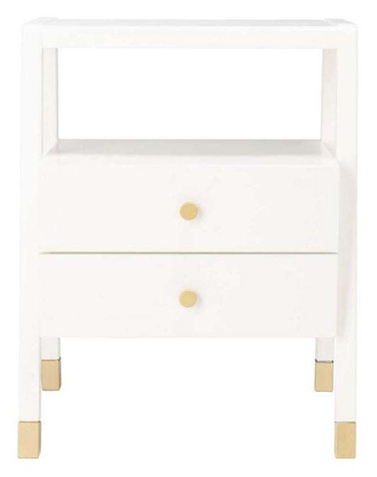 Safavieh - Cove 2 Drw 1 Shlf Accent Table - White - Gold - ACC6602B veiw 1