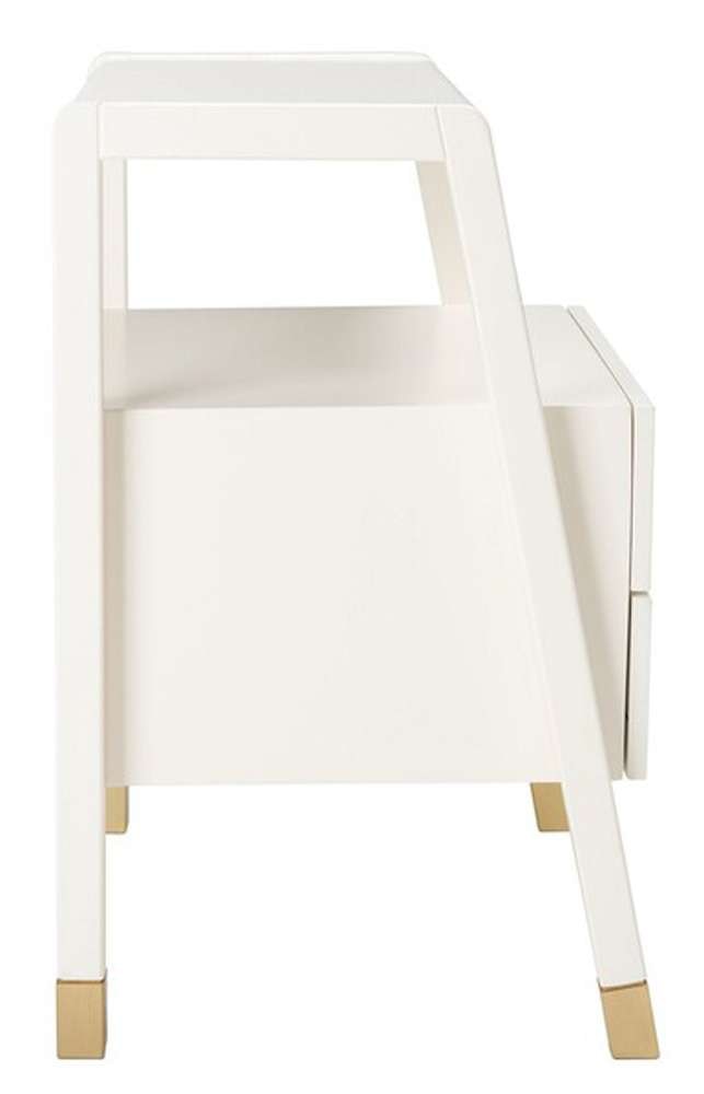 Safavieh - Cove 2 Drw 1 Shlf Accent Table - White - Gold - ACC6602B veiw 3
