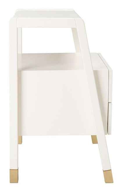 Safavieh - Cove 2 Drw 1 Shlf Accent Table - White - Gold - ACC6602B veiw 3