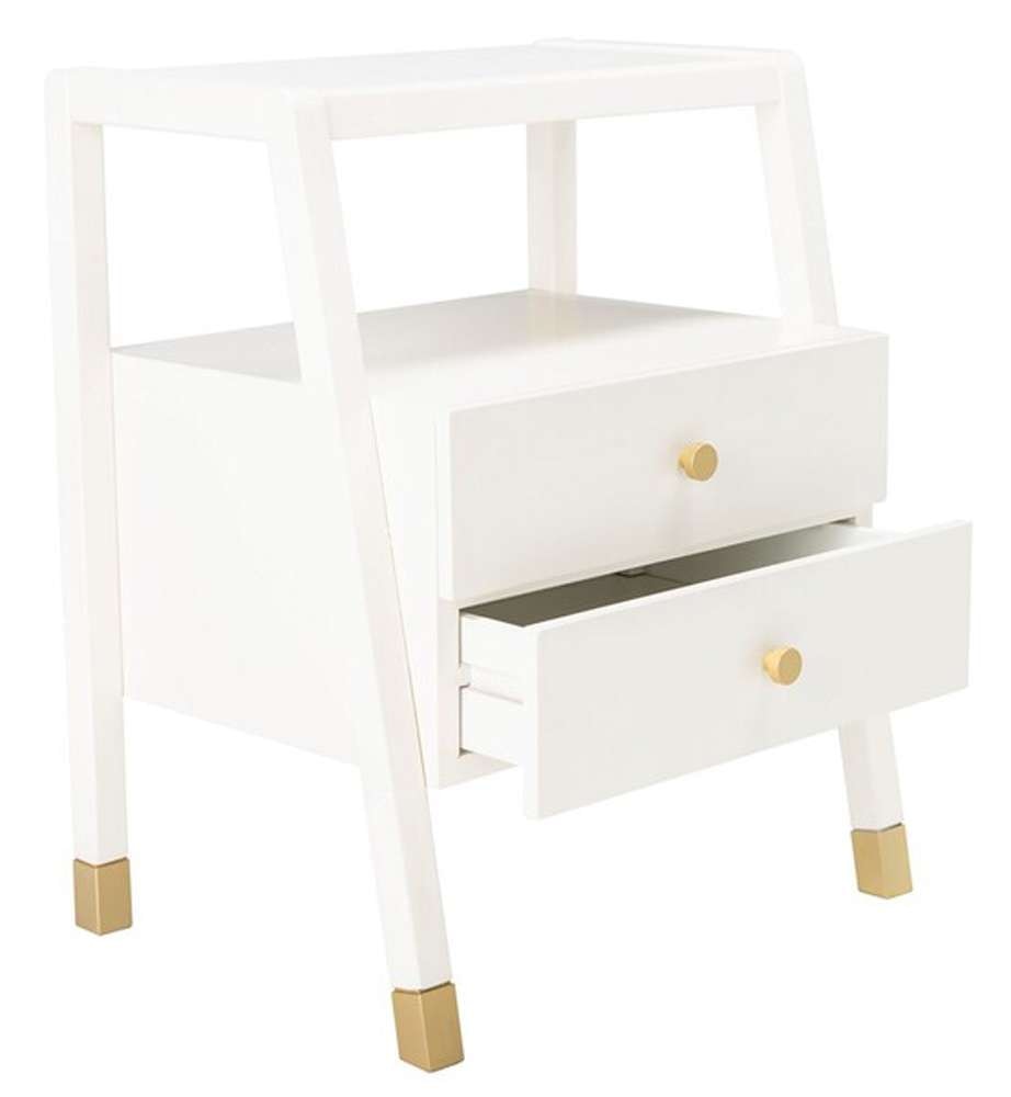 Safavieh - Cove 2 Drw 1 Shlf Accent Table - White - Gold - ACC6602B veiw 4