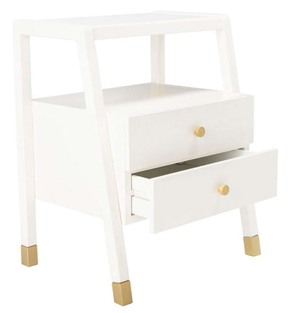 Safavieh - Cove 2 Drw 1 Shlf Accent Table - White - Gold - ACC6602B veiw 4