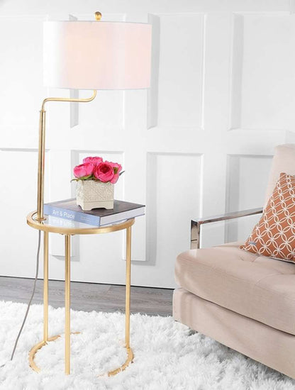 Safavieh - Crispin Floor Lamp Side Table - Gold - Clear - FLL4021A veiw 1