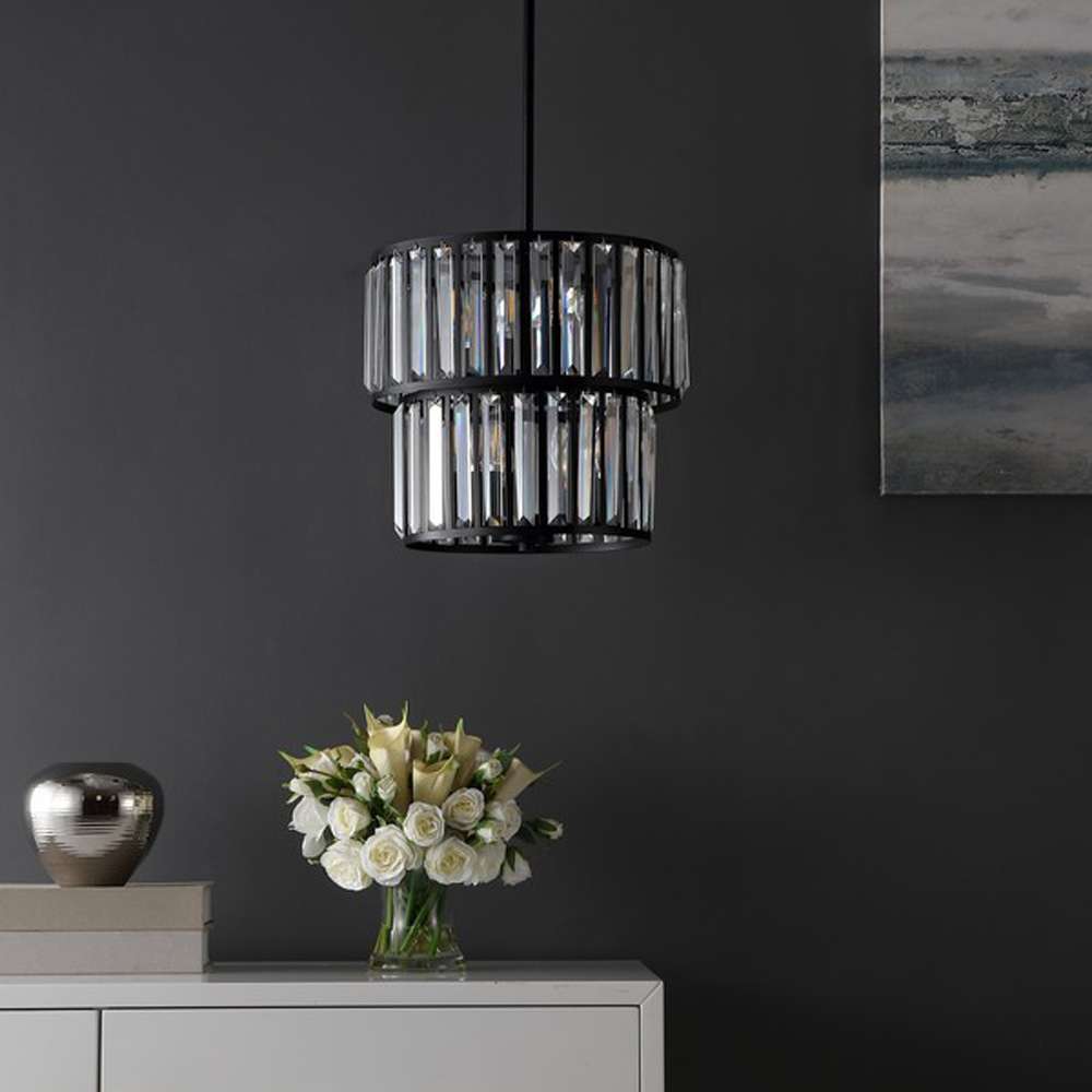 Safavieh - Crissa 6Lt 14.5in Chandelier - Black - Clear - CHA4025A veiw 1