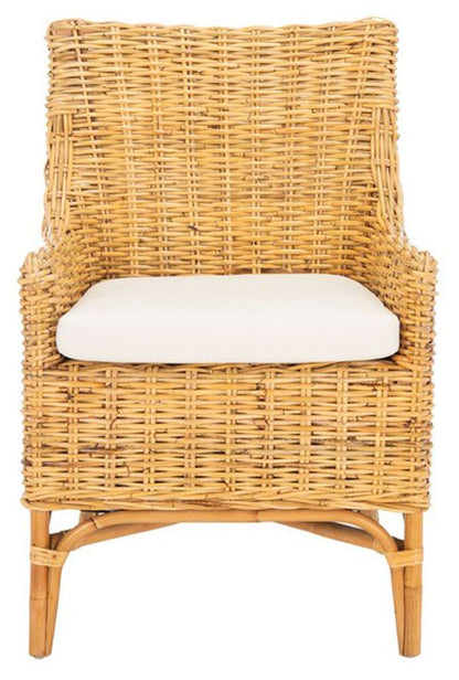 Safavieh - Cristen Rttn Acct Chair W/Cush - White - Natural - ACH6513B veiw 1