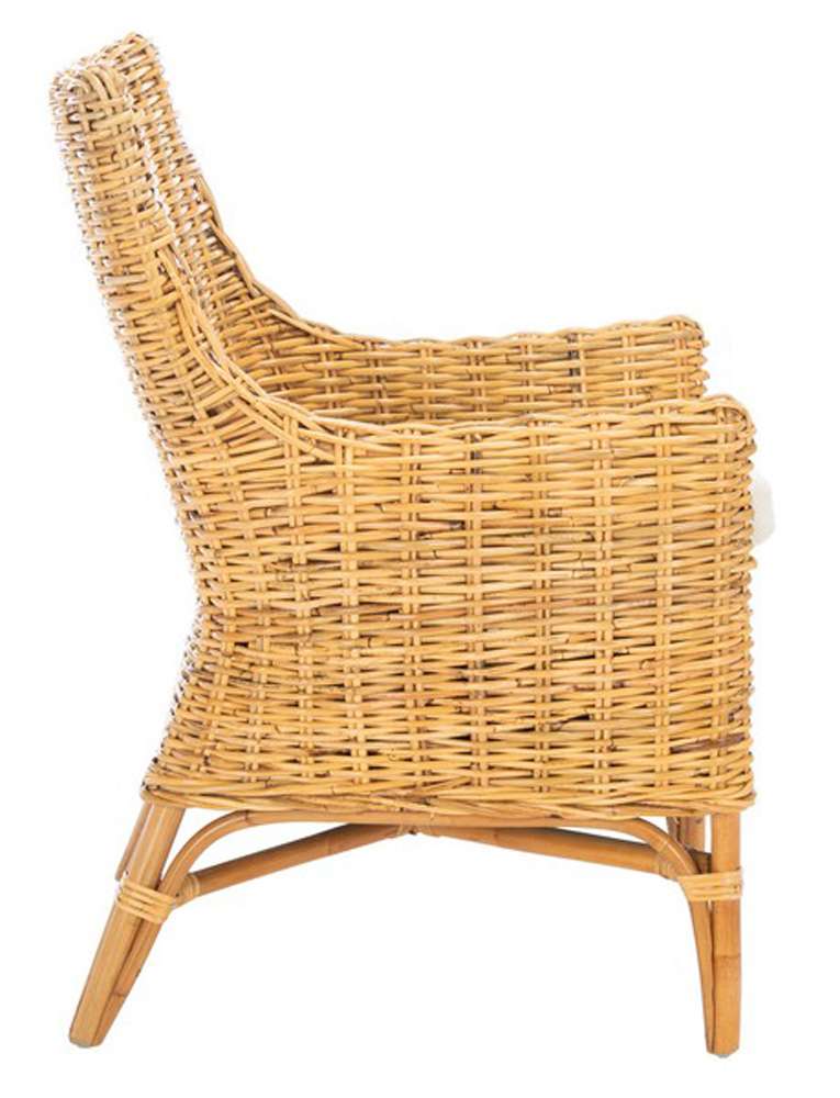 Safavieh - Cristen Rttn Acct Chair W/Cush - White - Natural - ACH6513B veiw 3