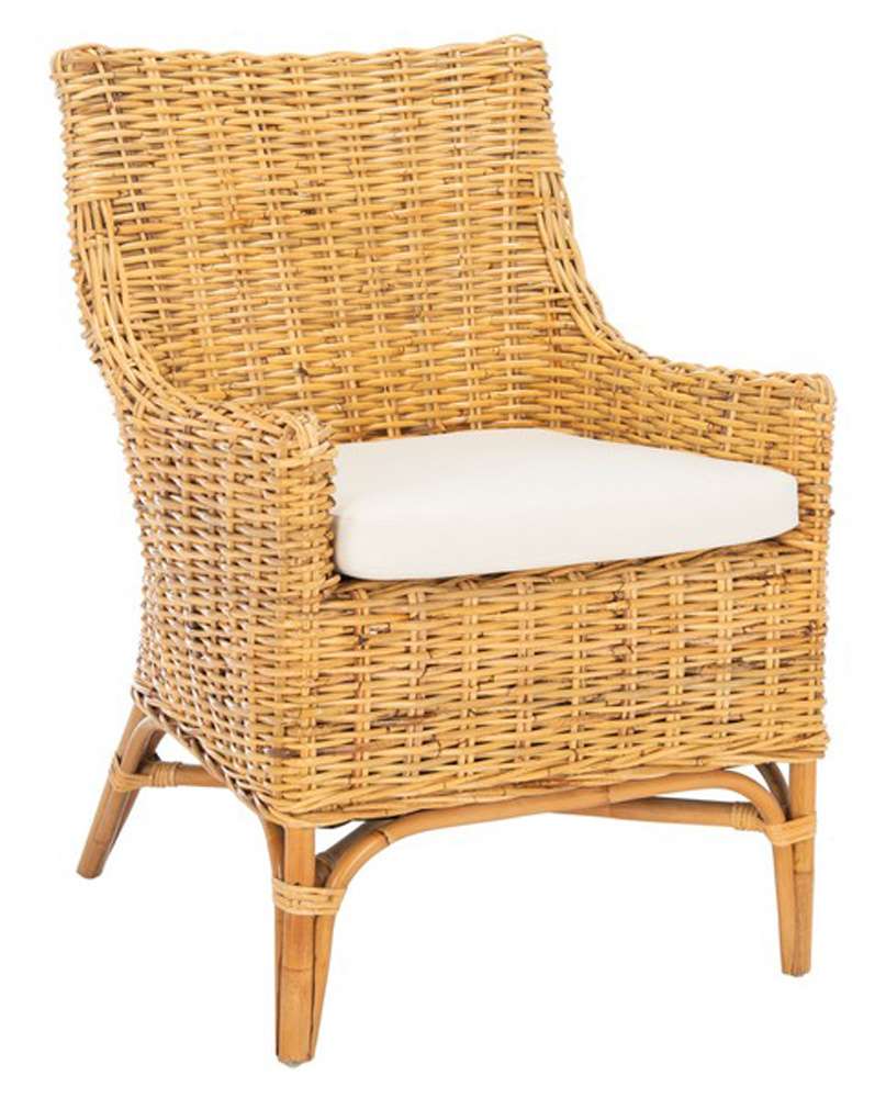 Safavieh - Cristen Rttn Acct Chair W/Cush - White - Natural - ACH6513B veiw 4