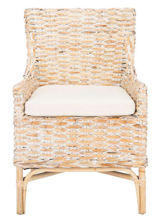 Safavieh - Cristen Rttn Acct Chair W/Cush - White - White Washed - ACH6513A veiw 1