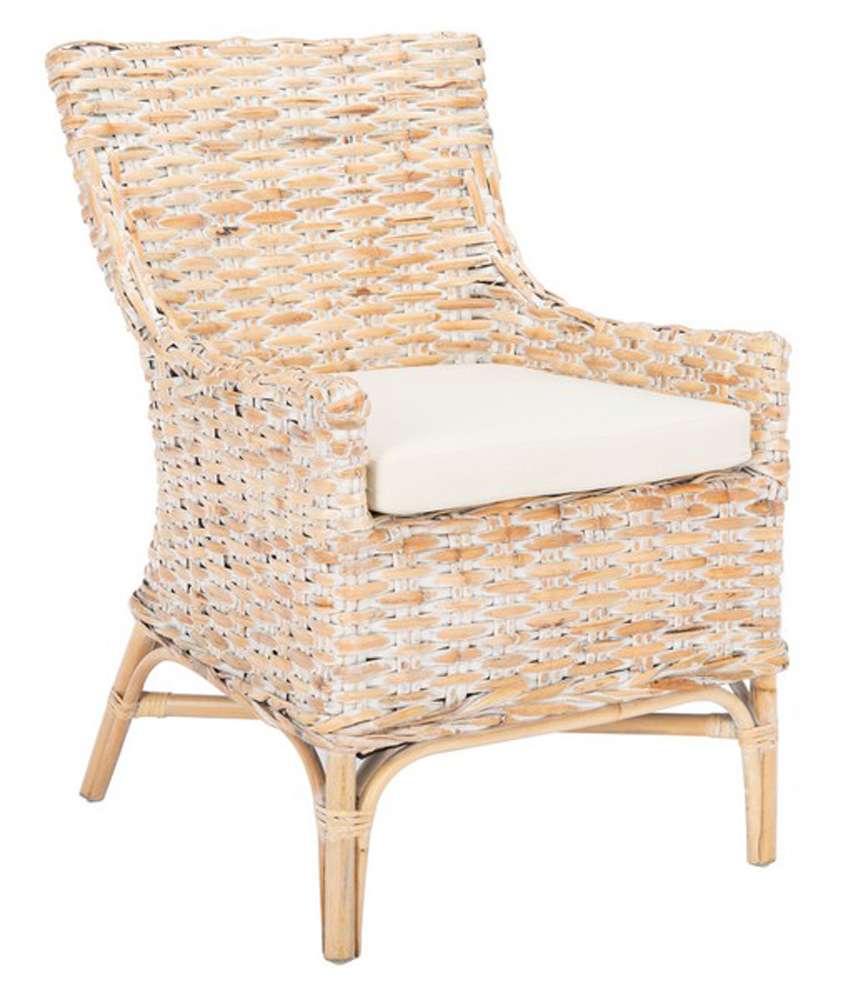 Safavieh - Cristen Rttn Acct Chair W/Cush - White - White Washed - ACH6513A veiw 4
