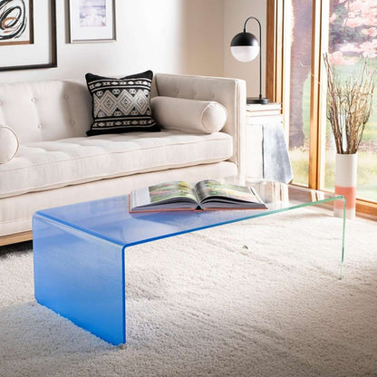 Safavieh - Crysta Ombre Glass Coffee Table - Clear - Blue - COF7300A veiw 2