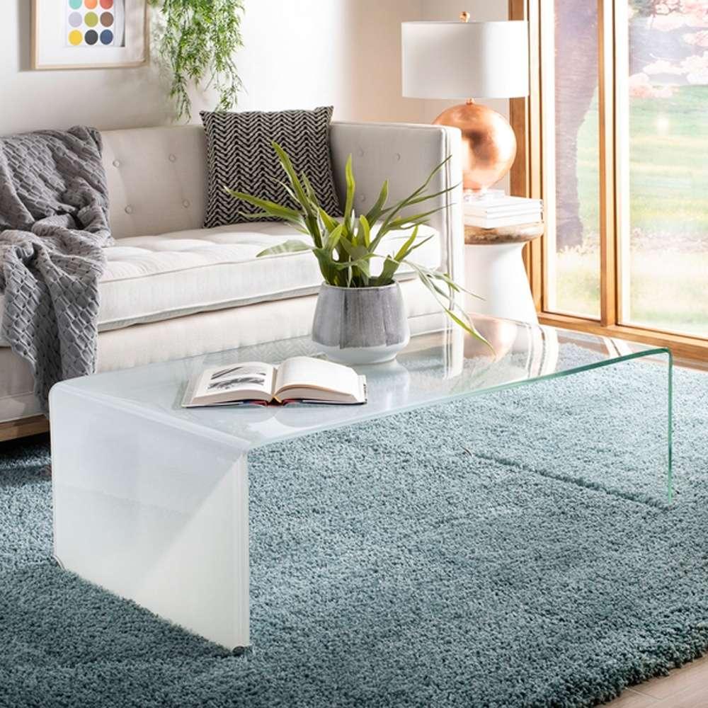 Safavieh - Crysta Ombre Glass Coffee Table - Clear - White - COF7300B veiw 2
