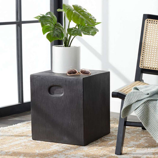 Safavieh - Cube In/Outdoor Accent Stool - Black - VNN1003C veiw 2