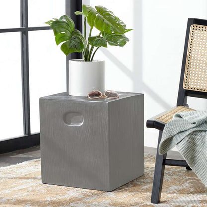 Safavieh - Cube In/Outdoor Accent Stool - Dark Grey - VNN1003A veiw 2