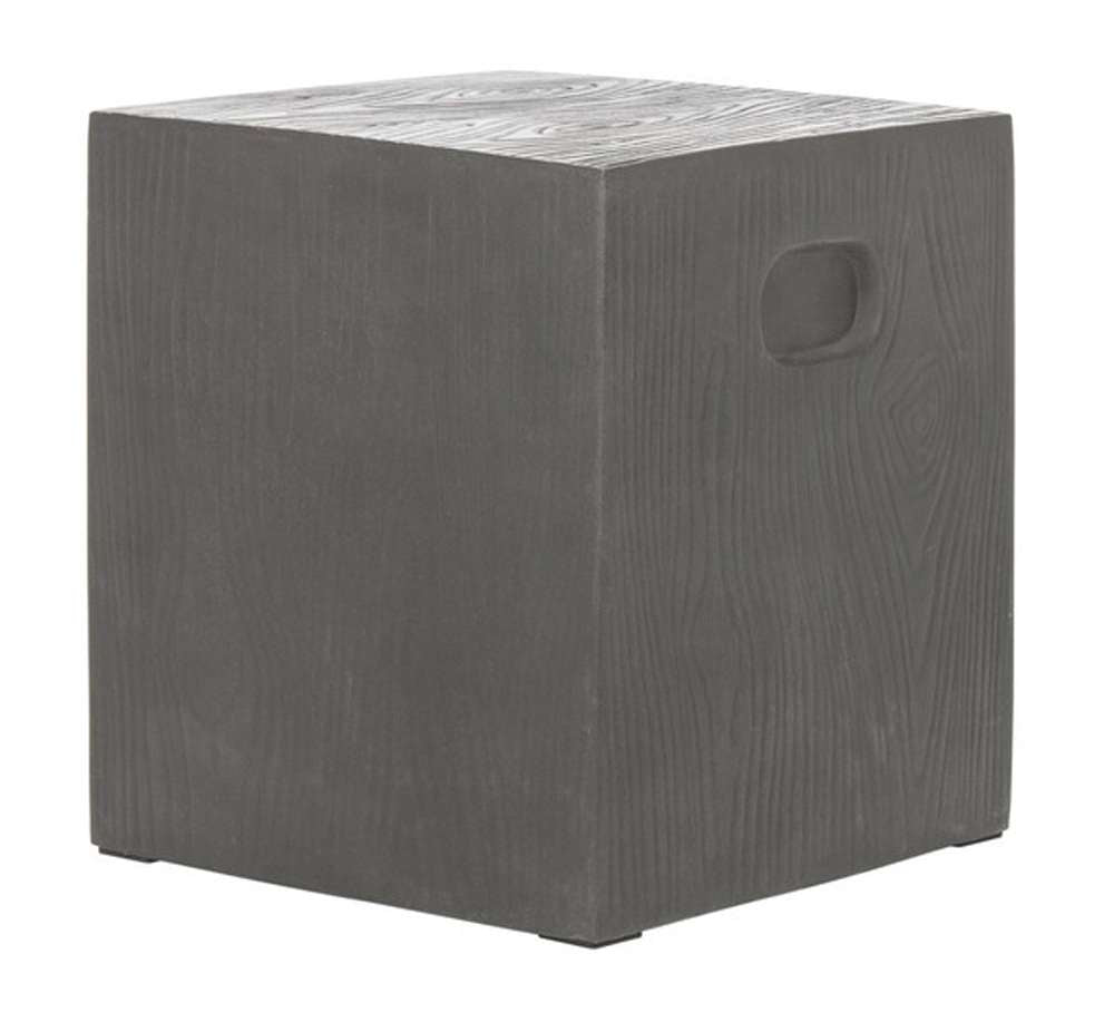 Safavieh - Cube In/Outdoor Accent Stool - Dark Grey - VNN1003A veiw 3