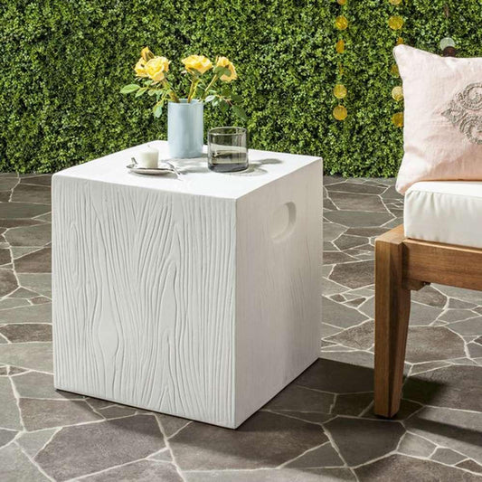 Safavieh - Cube In/Outdoor Accent Stool - Ivory - VNN1003B veiw 1