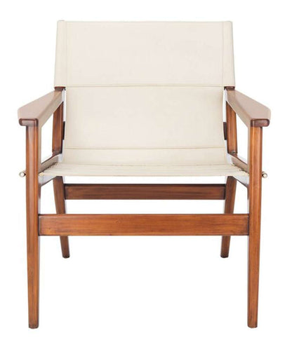 Safavieh - Couture - Culkin Leather Sling Chair - White - Brown - SFV9014A veiw 1