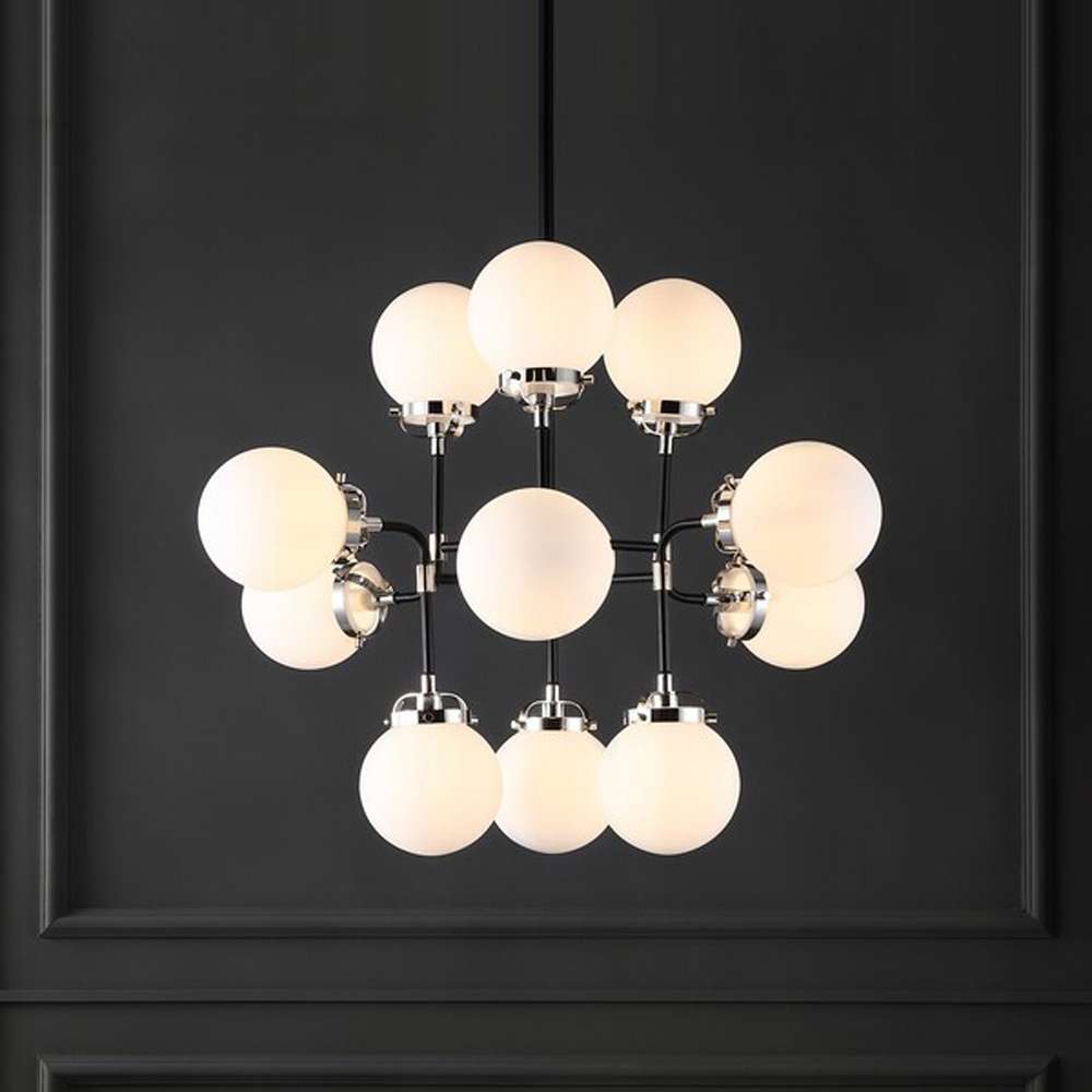 Safavieh - Couture - Cullen White Glass Chandelier - Black - CTL1009A veiw 2