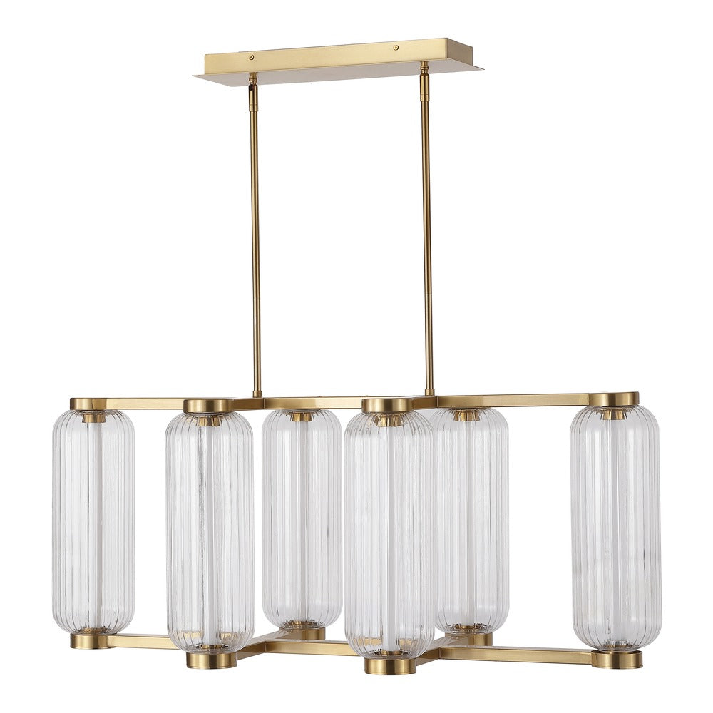 Safavieh - Cyndy Rectangle Glass And Metal Chandelier / Gold / Clear - CTL1119A view 1