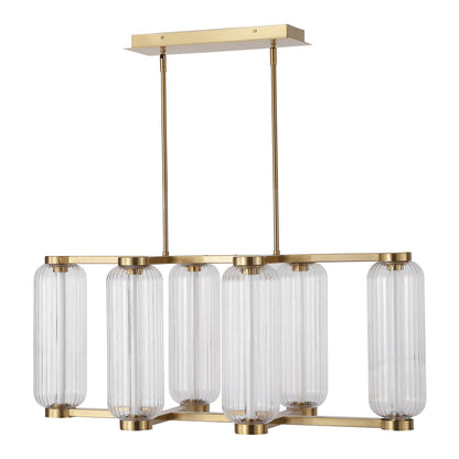 Safavieh - Cyndy Rectangle Glass And Metal Chandelier / Gold / Clear - CTL1119A view 1
