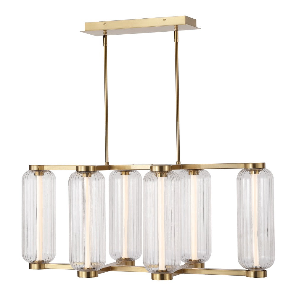 Safavieh - Cyndy Rectangle Glass And Metal Chandelier / Gold / Clear - CTL1119A view 2