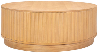 Safavieh - Cynthia Round Fluted Coffee Table / Brown Oak - SFV2244A view 2