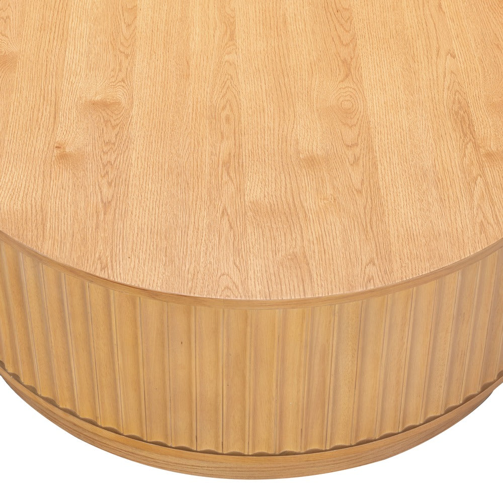 Safavieh - Cynthia Round Fluted Coffee Table / Brown Oak - SFV2244A view 6