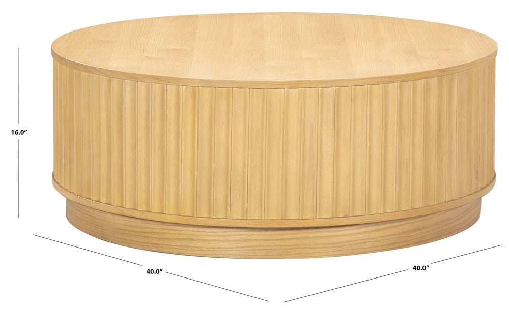 Safavieh - Cynthia Round Fluted Coffee Table / Brown Oak - SFV2244A view 9