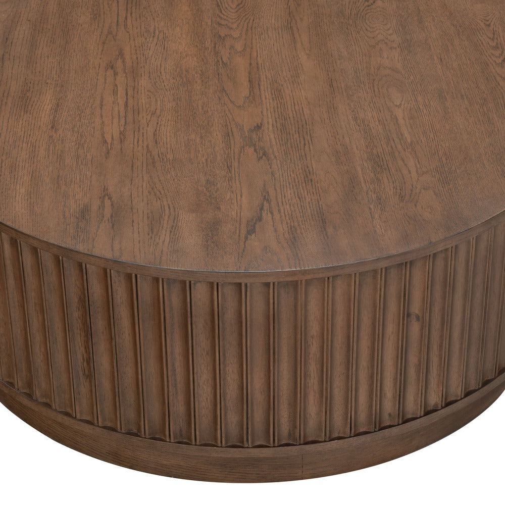Safavieh - Cynthia Round Fluted Coffee Table / Dark Brown Oak - SFV2244B view 4