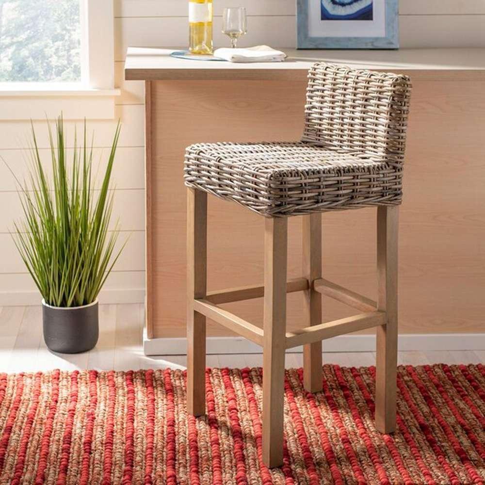 Safavieh - Cypress Barstool - Natural Unfinished - Taupe - FOX6502B veiw 3