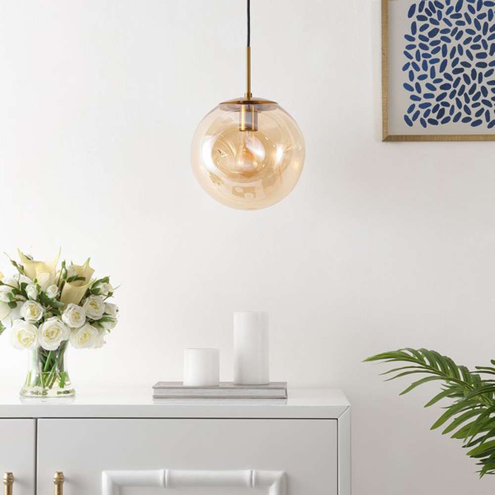 Safavieh - Cyril 10 Inch Pendant - Amber - Brass - PND4145A veiw 1