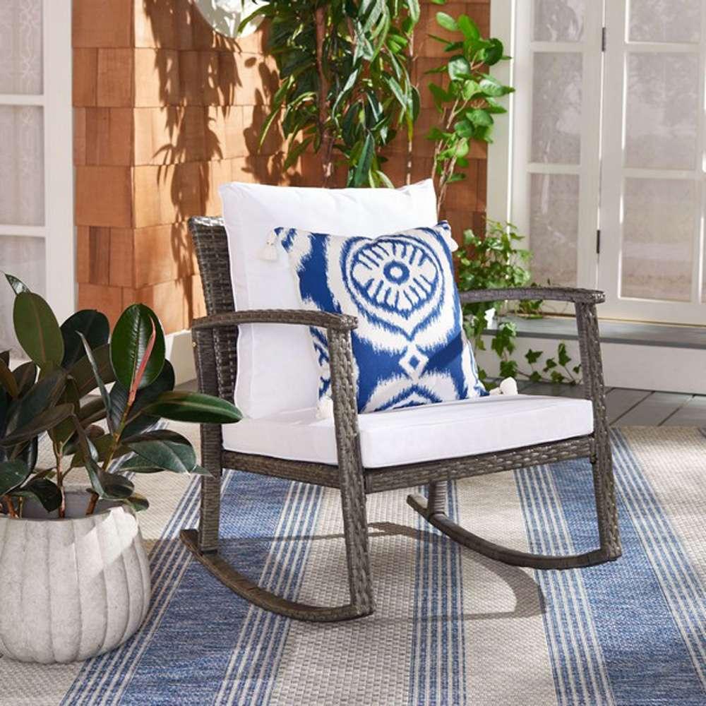 Safavieh - Daire Rocking Chair - Grey Brown - White - PAT7721C veiw 3