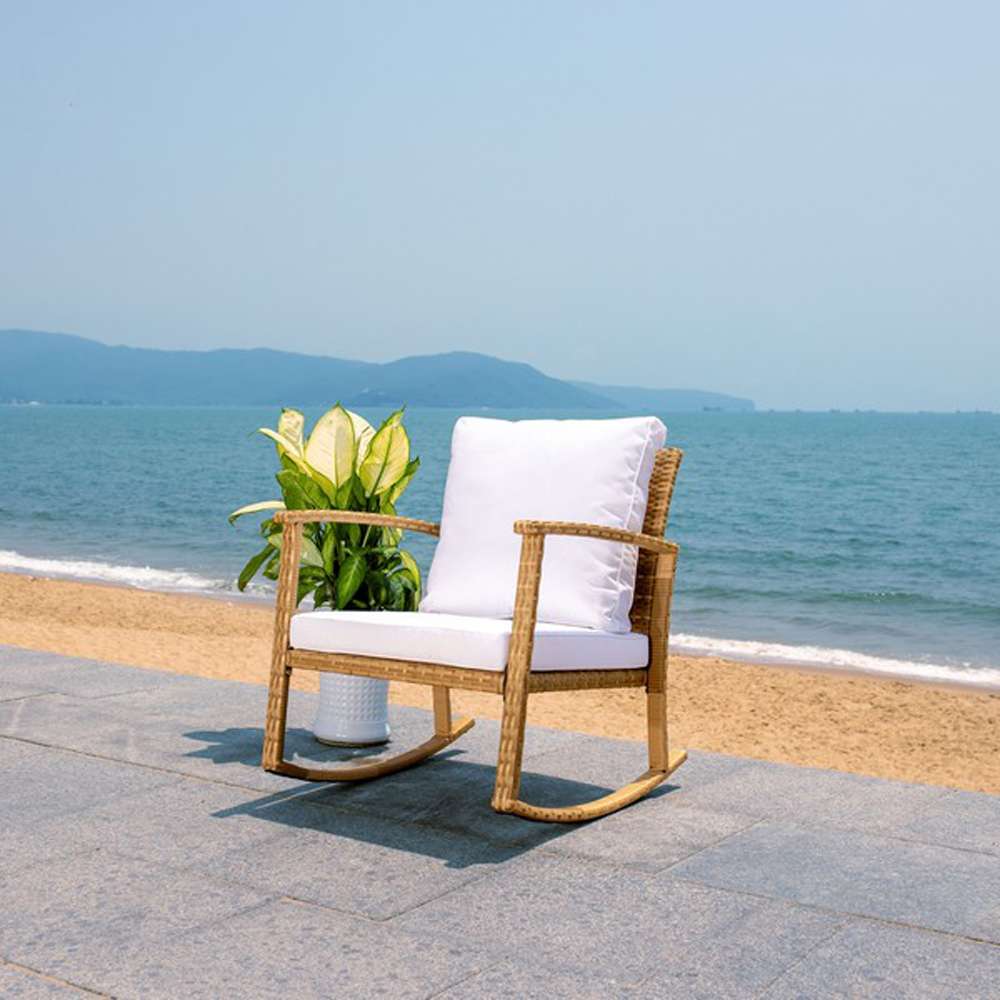 Safavieh - Daire Rocking Chair - Natural - White - PAT7721D veiw 2