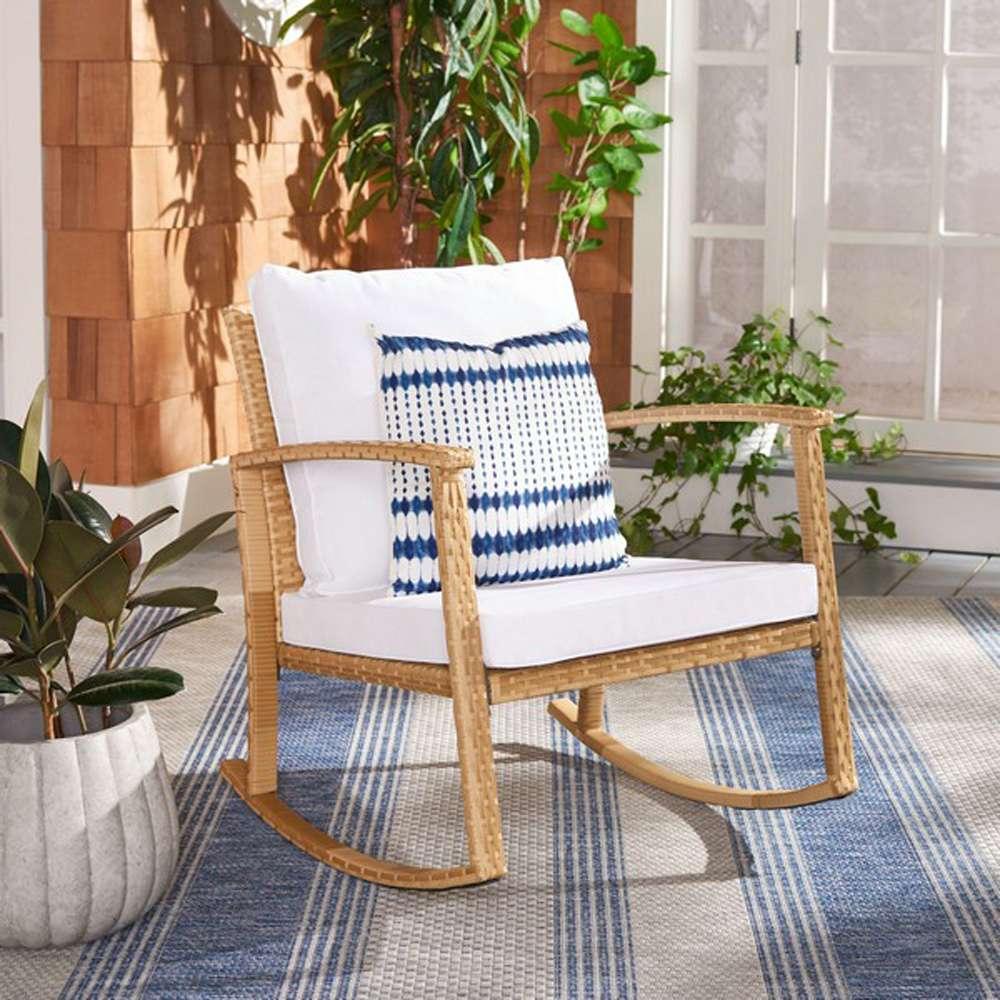 Safavieh - Daire Rocking Chair - Natural - White - PAT7721D veiw 3