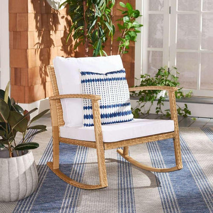 Safavieh - Daire Rocking Chair - Natural - White - PAT7721D veiw 3