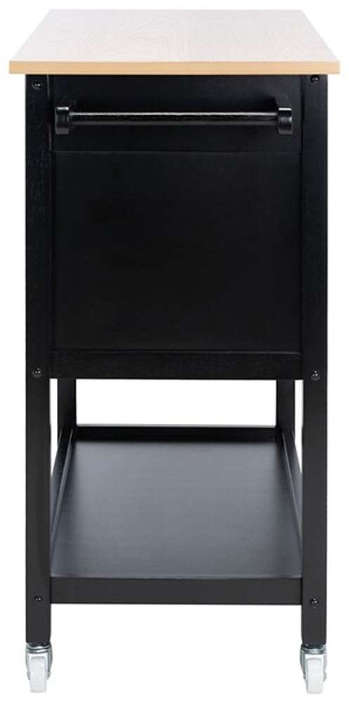 Safavieh - Daley 2Drw 3Shelf Kitchen Cart - Natural - Black - KCH1402A veiw 4