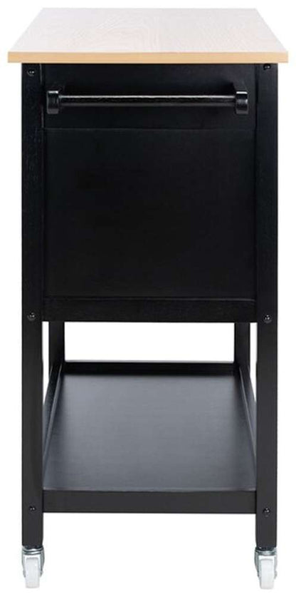 Safavieh - Daley 2Drw 3Shelf Kitchen Cart - Natural - Black - KCH1402A veiw 4