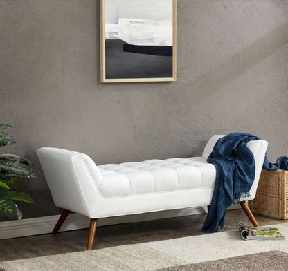 Safavieh - Couture - Damian Tufted Bench - White - SFV4755B veiw 2