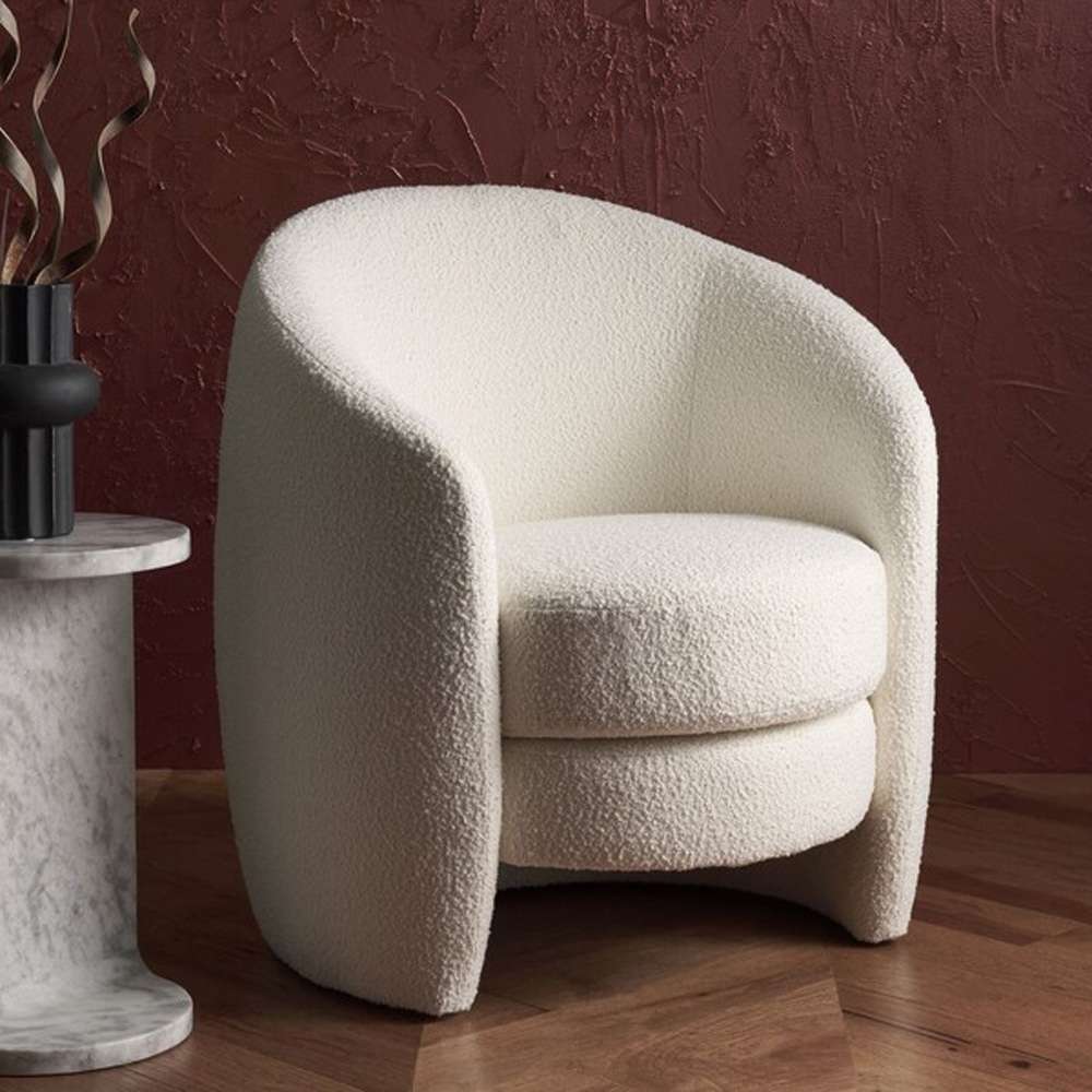 Safavieh - Couture - Danianna Boucle Accent Chair - Ivory - SFV4803A veiw 3