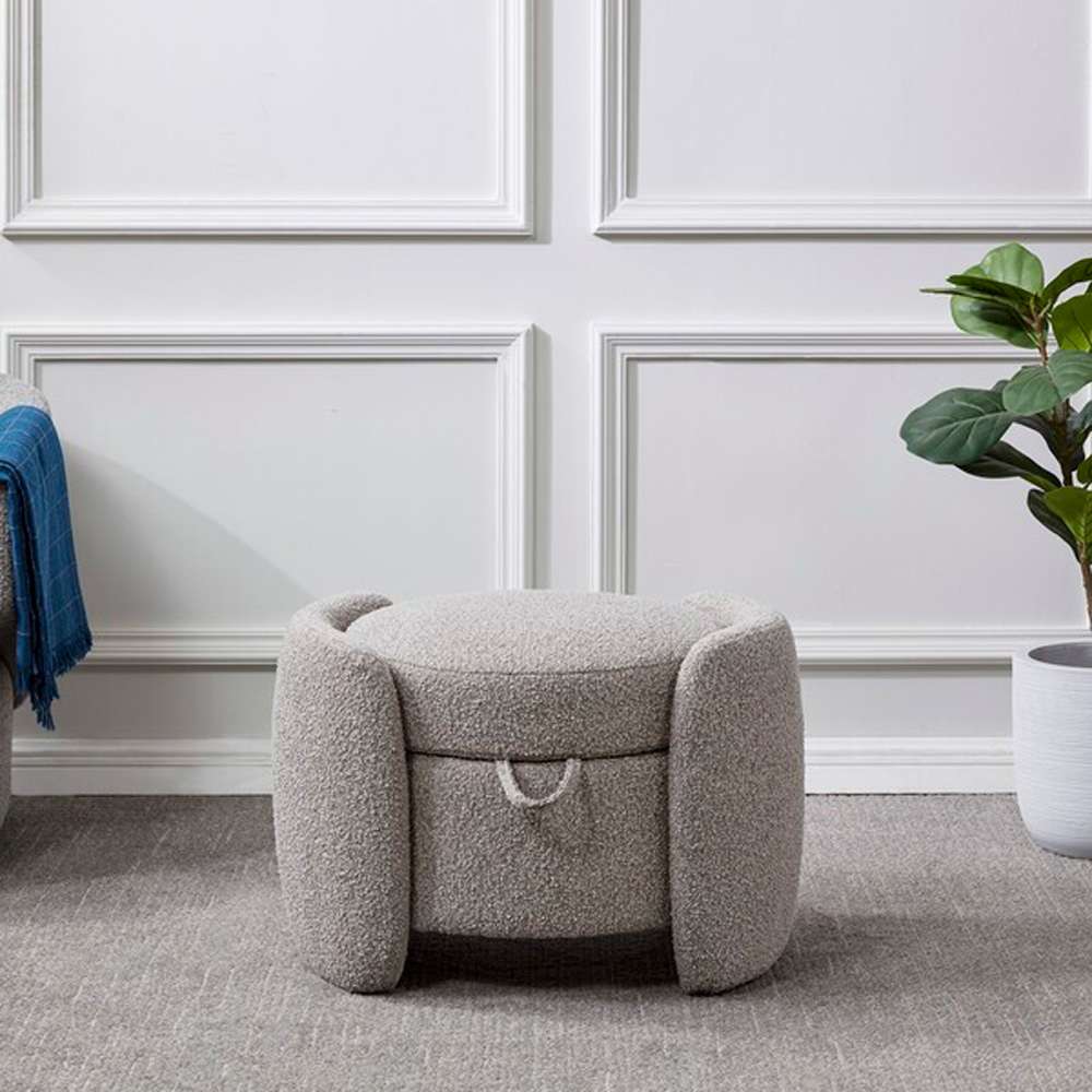 Safavieh - Couture - Danianna Boucle Ottoman - Light Brown - SFV4804B veiw 3