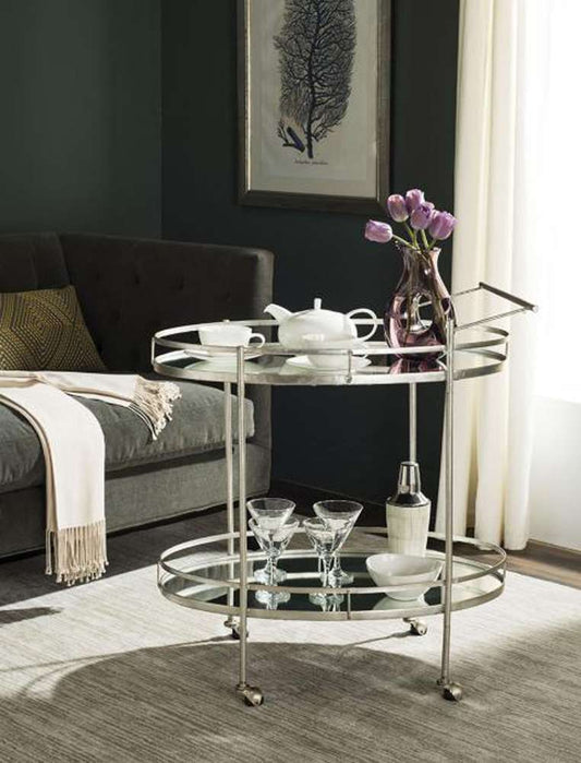 Safavieh - Dante Bar Cart - Silver - Mirror - FOX2553A veiw 2
