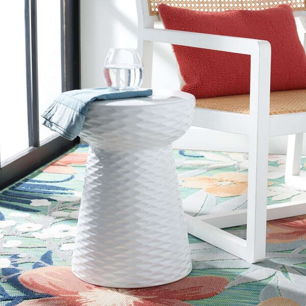 Safavieh - Daphne Garden Stool - White - ACS4523A veiw 2