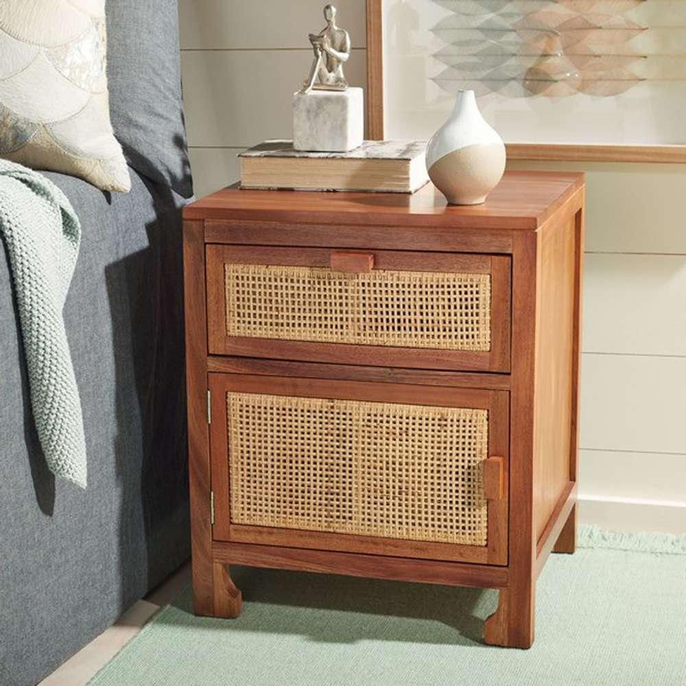 Safavieh - Dave 1 Drwr 1 Door Nightstand - Natural - NST4003A veiw 2