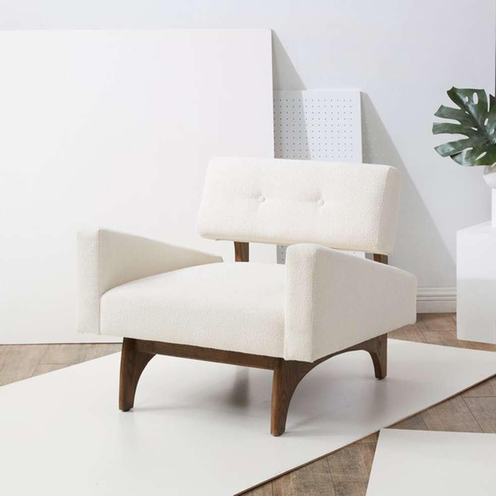 Safavieh - Couture - Davidson Scandinavian Accent Chair - Ivory - Dark Brown - SFV5068A veiw 3