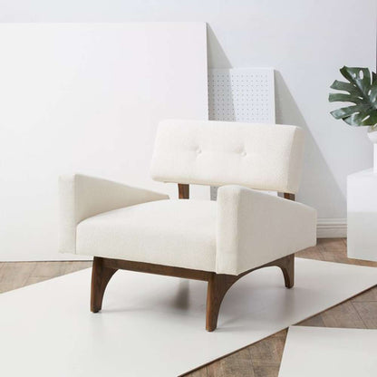 Safavieh - Couture - Davidson Scandinavian Accent Chair - Ivory - Dark Brown - SFV5068A veiw 3