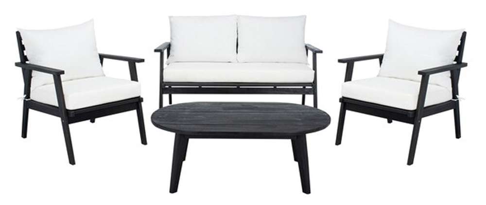 Safavieh - Deacon 4 Pc Living Set - Black - Beige - PAT7050G veiw 1