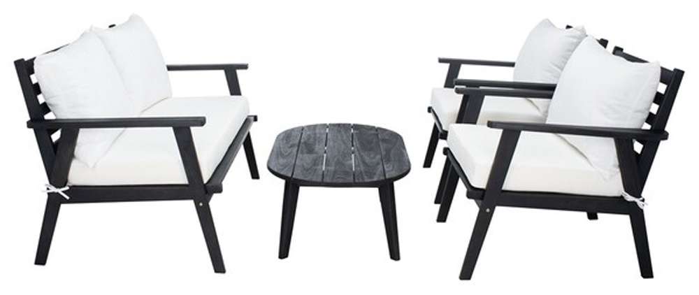 Safavieh - Deacon 4 Pc Living Set - Black - Beige - PAT7050G veiw 3